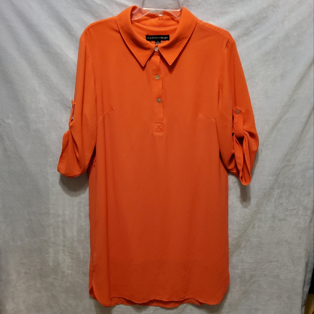 MADISON LEIGH ORANGE COLOR 3/4 LONG SLEEVES PLUS SIZE 16
